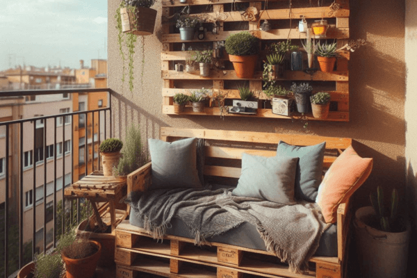 Ideias e Técnicas para Fabricar Sofas de Paletes em Varandas Pequenas