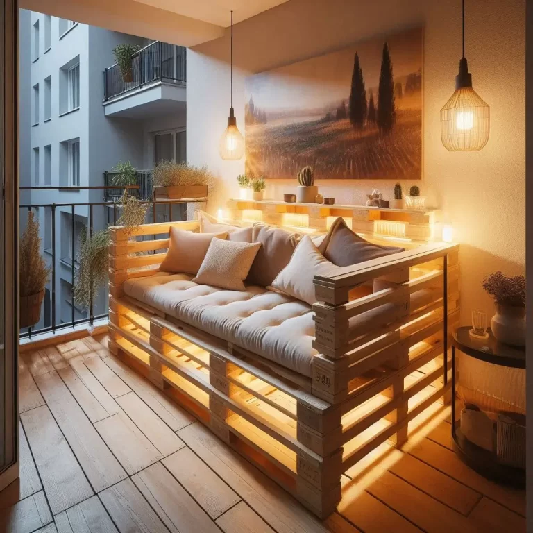 Ambientes Compactos e Estilo Máximo para Sofá de Paletes na Varanda